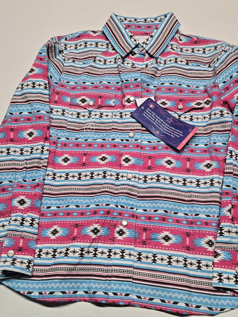 Panhandle NWT sz S Kids Pearl Snap Shirt Aztec Shirt Western Long Sleeve